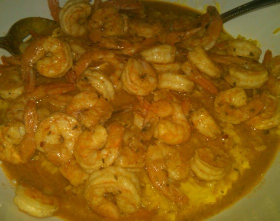 coconut saffron shrimp