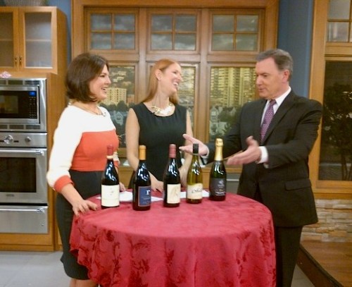 KATU-TV anchors Deb Knapp (left) and Steve Dunn with me