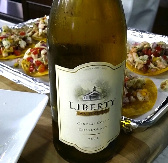 Rich and luscious Liberty School Chardonnay with Chef Garth Blackburn's Crab Tostadas this morning on The Broadcast