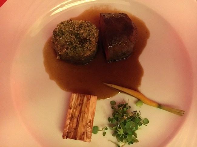 Chef Hubert Keller's dish at the "Hot Lava, Hotter Cuisine" event